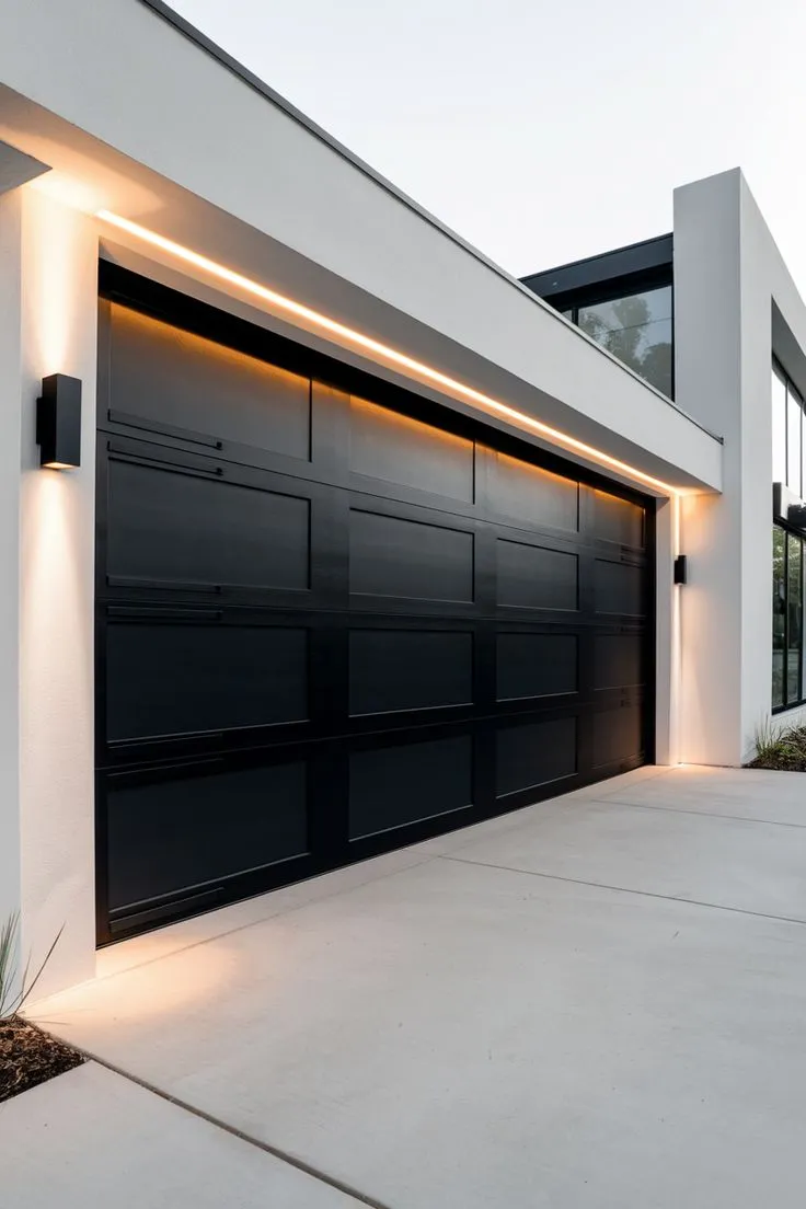 Residential home with modern garage door after Tallahassee garage door repair service